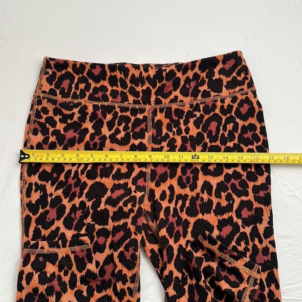 J Crew Weekend black brown orange Leopard 7/8 High Rise Leggings - Picture 9 of 14